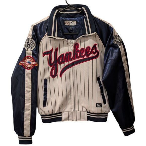 VTG New York Yankees 1927 & 1952 World Series Champions Pinstripe Jkt Women's L - Picture 1 of 10